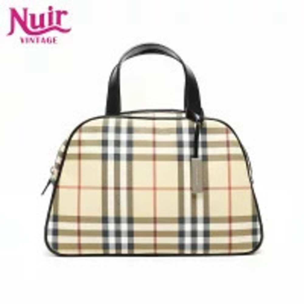 Burberry Nova Check Bowling Bag Handbag Beige - Picture 1 of 13